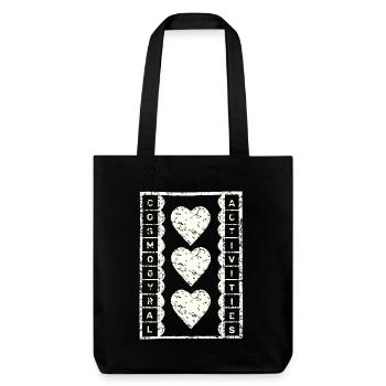 Cosmogyral Activities used look Universum Herzen - Stanley/Stella recycelter Heavyweight Stoffbeutel - Schwarz - Vorne