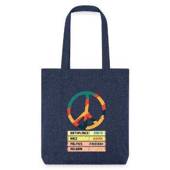 Terre Unie Paix et Liberté - Tote bag épais recyclé Stanley/Stella - mélange bleu - Devant
