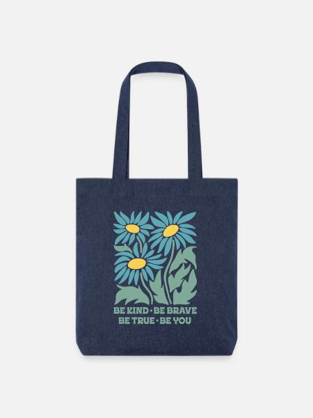 Wilde blumen - Stanley/Stella recycelter Heavyweight Stoffbeutel - melange Blue