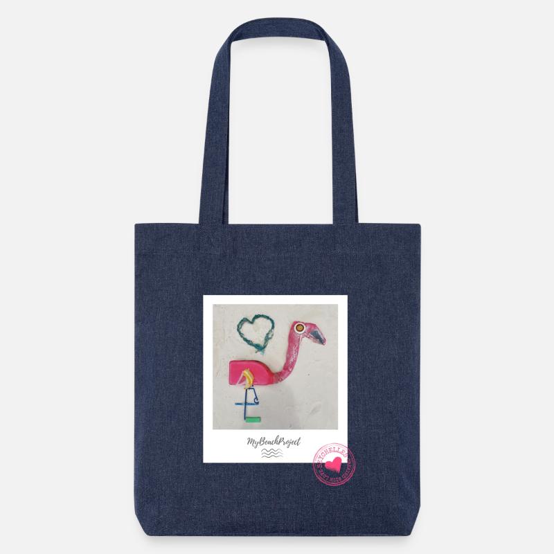 Pink Flamingo - Stanley/Stella recycelter Heavyweight Stoffbeutel - melange Blue