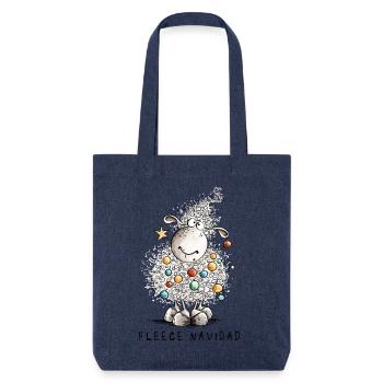 Fleece Navidad Christmas Sheep Cartoon Sheep - Stanley/Stella Heavyweight Recycled Tote Bag - melange blue - Front