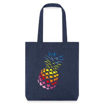 Pineapple rainbow colors - Stanley/Stella Heavyweight Recycled Tote Bag - melange blue - Front