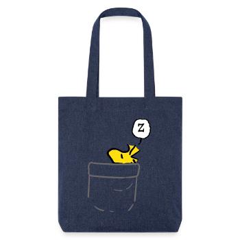 Peanuts Design Mit Schlafendem Woodstock - Stanley/Stella recycelter Heavyweight Stoffbeutel - melange Blue - Vorne