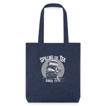 Spilling tea since 1773 – Humorous story - Stanley/Stella Heavyweight Recycled Tote Bag - melange blue - Front