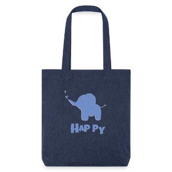 Éléphant Heureux - Tote bag épais recyclé Stanley/Stella - mélange bleu - Devant
