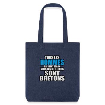 les meilleurs sont bretons - Tote bag épais recyclé Stanley/Stella - mélange bleu - Devant