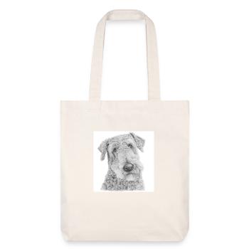 Airedale terrier sticker - Stanley/Stella Heavyweight Recycled Tote Bag - natural white - Front