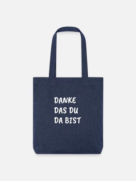 Danke da du Da bist - Stanley/Stella recycelter Heavyweight Stoffbeutel - melange Blue