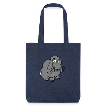 Hase Kaninchen komisches Gesicht Grimasse Grinsen - Stanley/Stella recycelter Heavyweight Stoffbeutel - melange Blue - Vorne