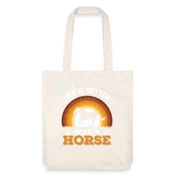 La vie est meilleure avec un cheval - Tote bag épais recyclé Stanley/Stella - blanc cassé - Devant