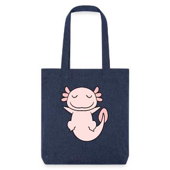 Süßes Axolotl Rosa - Stanley/Stella recycelter Heavyweight Stoffbeutel - melange Blue - Vorne