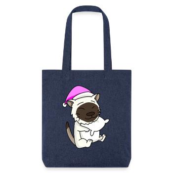 Katze Katzenrasse Birma - Stanley/Stella recycelter Heavyweight Stoffbeutel - melange Blue - Vorne