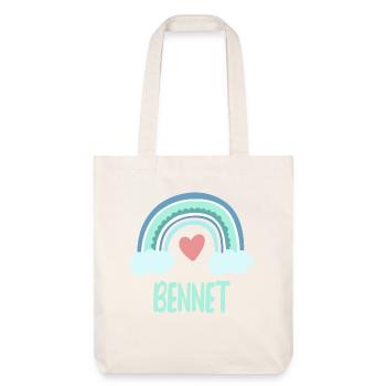 Bennet Name Regenbogen Baby - Stanley/Stella recycelter Heavyweight Stoffbeutel - Naturweiß - Vorne