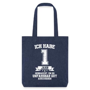 1. Geburtstag Geschenk Habe 1 Jahr Gebraucht - Stanley/Stella recycelter Heavyweight Stoffbeutel - melange Blue - Vorne