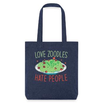 Zoodles Zucchini Pasta Saying - Stanley/Stella Heavyweight Recycled Tote Bag - melange blue - Front