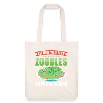Zoodles Zucchini Pasta Saying - Stanley/Stella Heavyweight Recycled Tote Bag - natural white - Front