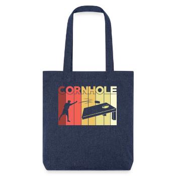 Cornhole Game Retro - Tote bag épais recyclé Stanley/Stella - mélange bleu - Devant