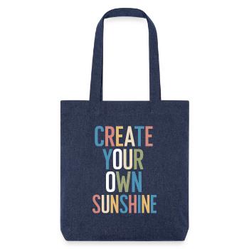 Créez votre propre motivation au soleil - Tote bag épais recyclé Stanley/Stella - mélange bleu - Devant