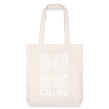 New Zealand Souvenir Calling Kiwi Design - Stanley/Stella recycelter Heavyweight Stoffbeutel - Naturweiß - Vorne