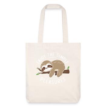Enjoy the simple pleasures of Sloth Inspiring - Stanley/Stella Heavyweight Recycled Tote Bag - natural white - Front