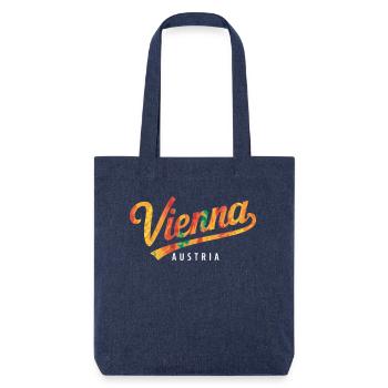 Vienne, Autriche, Souvenir Lettering - Tote bag épais recyclé Stanley/Stella - mélange bleu - Devant