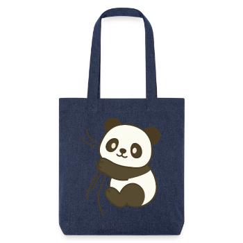 Panda Câlin - Tote bag épais recyclé Stanley/Stella - mélange bleu - Devant