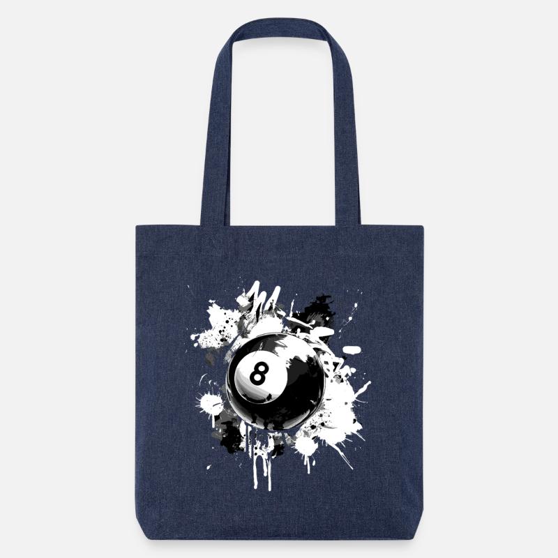Conception créative de billard à 8 boules - Tote bag épais recyclé Stanley/Stella - mélange bleu