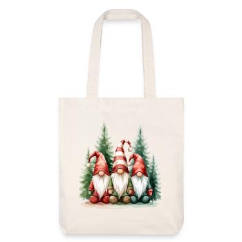 Trois nains de jardin dans la forêt hivernale - Tote bag épais recyclé Stanley/Stella - blanc cassé - Devant