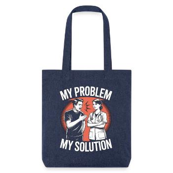 Cardiac Tech My Problem My Pictogram Mom Cath Lab - Stanley/Stella recycelter Heavyweight Stoffbeutel - melange Blue - Vorne