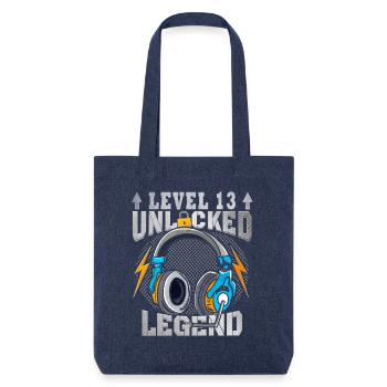 Level 13 Entsperrt – Legende - Stanley/Stella recycelter Heavyweight Stoffbeutel - melange Blue - Vorne