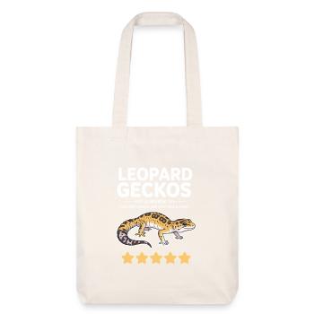 Leopardgeckos Cartoon-Druck - Stanley/Stella recycelter Heavyweight Stoffbeutel - Naturweiß - Vorne