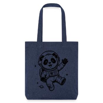 Astronaut Panda Weltraum Winken Abenteuer - Stanley/Stella recycelter Heavyweight Stoffbeutel - melange Blue - Vorne