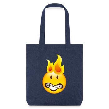 Smiley Burning - Stanley/Stella recycelter Heavyweight Stoffbeutel - melange Blue - Vorne