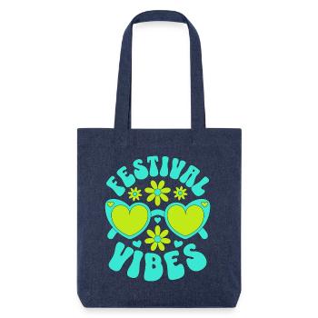 Festival Vibes - Stanley/Stella recycelter Heavyweight Stoffbeutel - melange Blue - Vorne