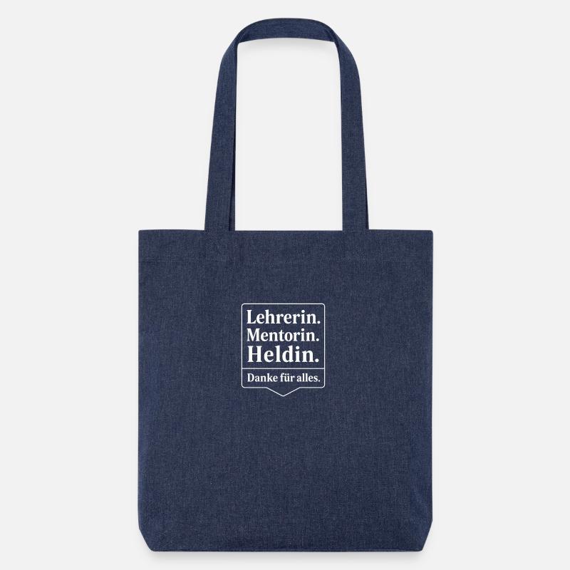 Lehrer:in Geschenk Abschied & Dankeschön - Stanley/Stella recycelter Heavyweight Stoffbeutel - melange Blue