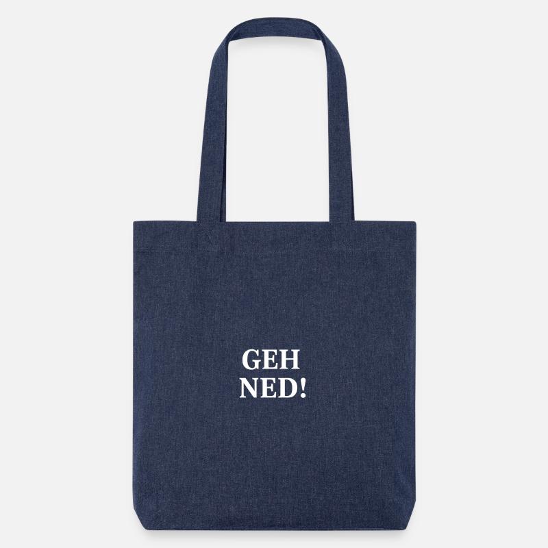 Geh ned! Kontrast Typo Shirt - Stanley/Stella recycelter Heavyweight Stoffbeutel - melange Blue