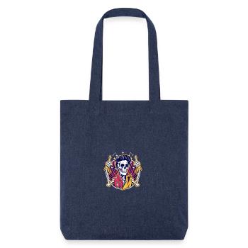 Neon Totenkopf Rockabilly Duell - Stanley/Stella recycelter Heavyweight Stoffbeutel - melange Blue - Vorne