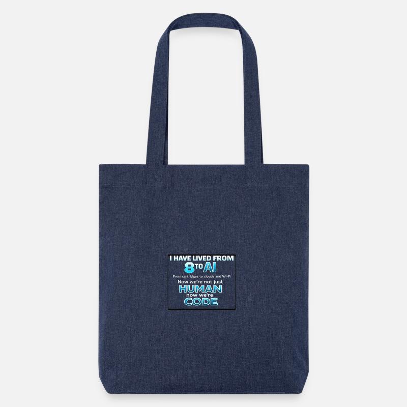 Vom Menschen zum Code - Stanley/Stella recycelter Heavyweight Stoffbeutel - melange Blue