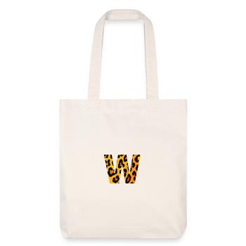 W Leopard Print Kraft - Stanley/Stella Heavyweight Recycled Tote Bag - natural white - Front