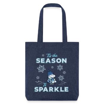 Peanuts Winter-Design 'Tis The Season To Sparkle - Stanley/Stella recycelter Heavyweight Stoffbeutel - melange Blue - Vorne