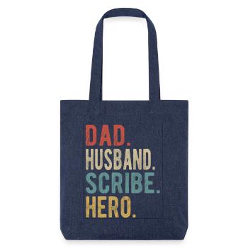 Writer Papa Husband Hero - Stanley/Stella Heavyweight Recycled Tote Bag - melange blue - Front