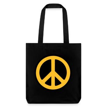 Peace - Frieden - Stanley/Stella recycelter Heavyweight Stoffbeutel - Schwarz - Vorne