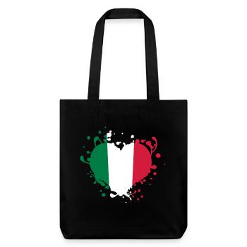 coeur drapeau cuore bandiera italie italia jeux - Tote bag épais recyclé Stanley/Stella - noir - Devant
