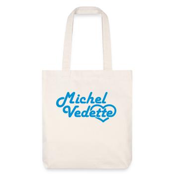Logo Michel Vedette bleu cyan - Tote bag épais recyclé Stanley/Stella - blanc cassé - Devant