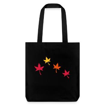 Herbstliche Blätter - Stanley/Stella recycelter Heavyweight Stoffbeutel - Schwarz - Vorne