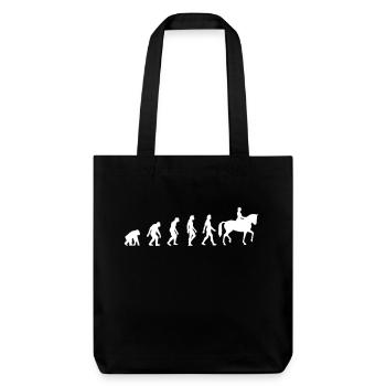 Die Evolution des Reitens - Stanley/Stella recycelter Heavyweight Stoffbeutel - Schwarz - Vorne