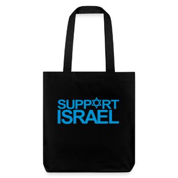 SUPPORT ISRAEL - Stanley/Stella recycelter Heavyweight Stoffbeutel - Schwarz - Vorne