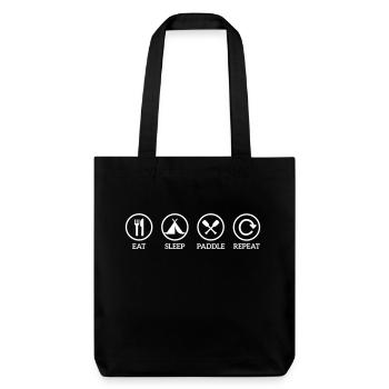 eat sleep paddle paddling Canoe Kayak repeat - Stanley/Stella Heavyweight Recycled Tote Bag - black - Front