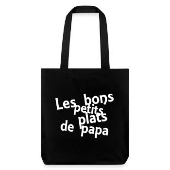 les bons petits plats de papa - Stanley/Stella recycelter Heavyweight Stoffbeutel - Schwarz - Vorne