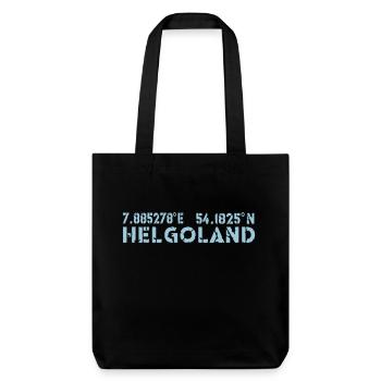 Helgoland Koordinaten - Stanley/Stella recycelter Heavyweight Stoffbeutel - Schwarz - Vorne